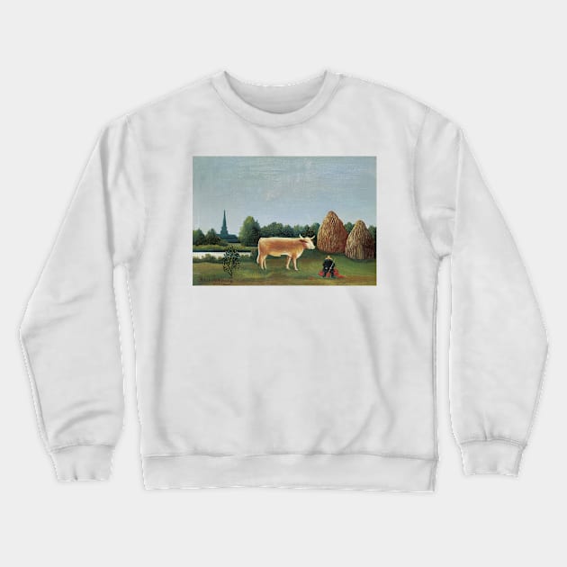 Scene in Bagneux on the Outskirts of Paris by Henri Rousseau Crewneck Sweatshirt by Classic Art Stall